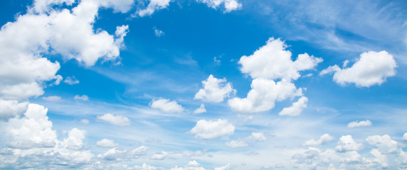 Fototapeta na wymiar Blue sky with white clouds in summer