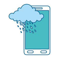smartphone with storm cloud weather application