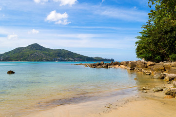 Landscape of Kamala beach on the exotic island of Phuket in Thailand