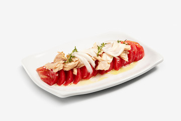 Ventres toamte and oninn salad - tipical catalan - tipical spanish food