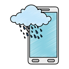 smartphone with storm cloud weather application