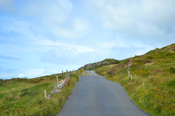 paysage irlandais dans le Connemara en Irlande, sky road, Eire