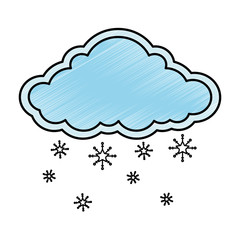 cloud weather with snowflakes