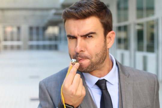 Pissed off man making some noise 