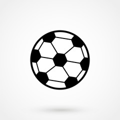 Fototapeta premium Soccer ball icon. Soccer ball Vector isolated on white background. Flat vector illustration in black. EPS 10