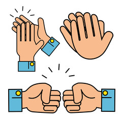 Fototapeta premium human hands clapping ovation applaud hands