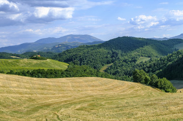Fototapeta na wymiar Landscape in Montefeltro near Urbania (Marches, Italy)