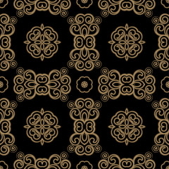 Abstract seamless pattern with curling elements. Vector Illustration.