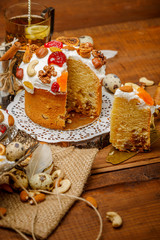 Traditional Easter cake and cupcakes
