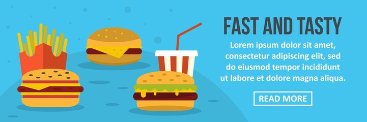 Fast and tasty food banner horizontal concept