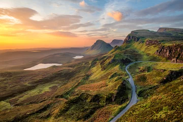 Keuken foto achterwand Natuur Levendige zonsopgang bij Quiraing op het eiland Skye, Schotland.