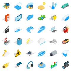 Power icons set, isometric style