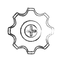 gear wheel icon over white background vector illustration