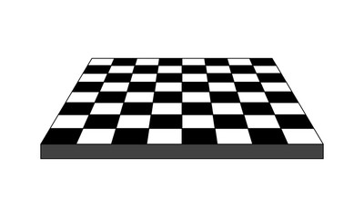 Empty chess board, perspective view