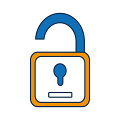 padlock icon over white background vector illustration