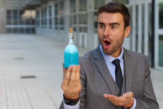 Surprised scientist with a new life-changing formula 