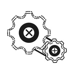 gear wheels icon over white background vector illustration