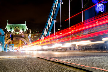 Fototapeta na wymiar Traffic Crossing Tower Bridge