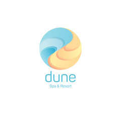 Dune spa &Resort logo. Sea and sand logo and corporate identity. 