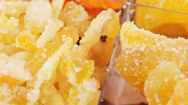 Mixture of four candied fruits