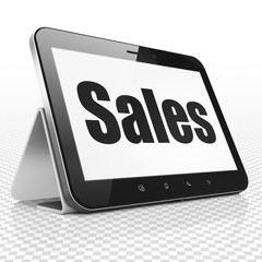 Marketing concept: Tablet Computer with Sales on display