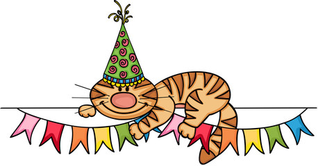 Birthday cat banner