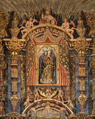 Obraz premium Details within sanctuary walls of the San Xavier del Bac mission church in Tucson, Arizona