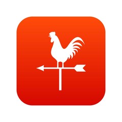 Weather vane with cock icon digital red
