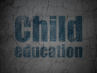 Studying concept: Child Education on grunge wall background