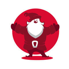 Santa Claus  Vector silhouette for greeting Christmas card.