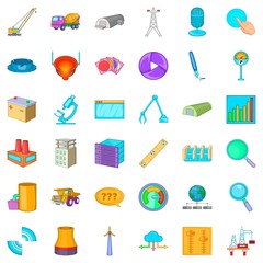 Businessman icons set, cartoon style
