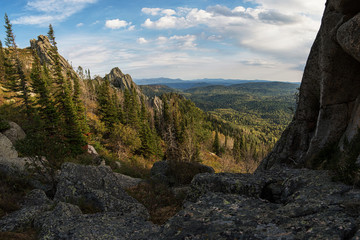 Beauty view in mountains of Altai. Kolyvan ridge - a mountain range in the north-west of the Altai Mountains, in the Altai Territory of Russia