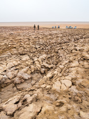Landscape around lake Dallol in Danakil Depression, Ehtiopia