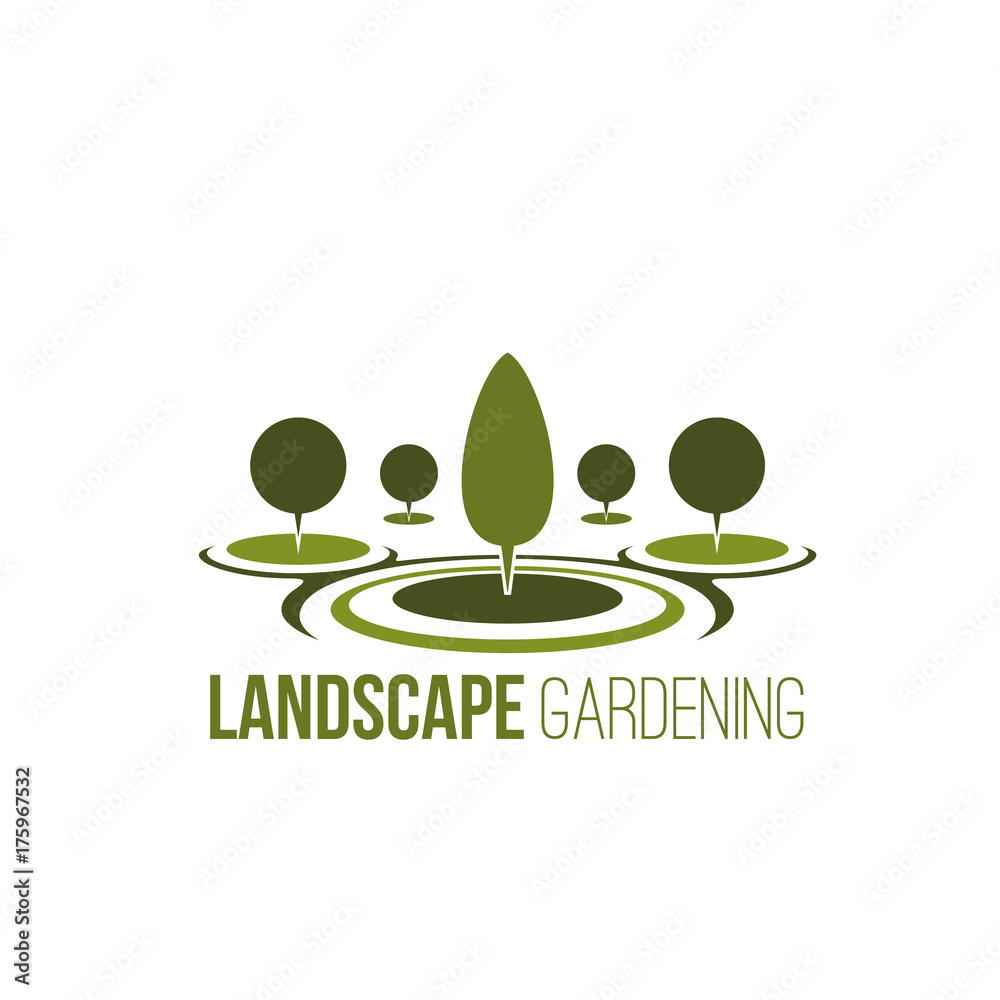 Poster gardening tree horticulture forest vector icon