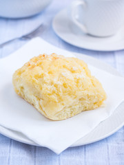 Traditional Portuguese coconut pastry called Pao de Deus (Bread of God).