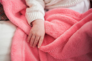 Close up of a newborn hand