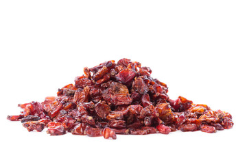 Dried raisins on a white background