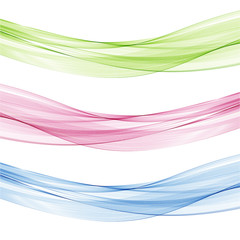 Abstract blue,pink and green waves set