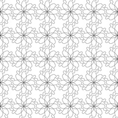 Fototapeta premium vector illustration pattern from outline geometric shapes in the shape of flowers on white background