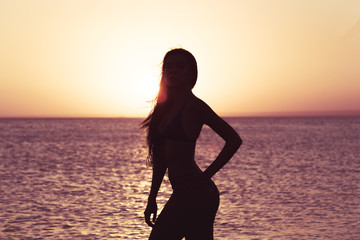 Woman is alone at beach
