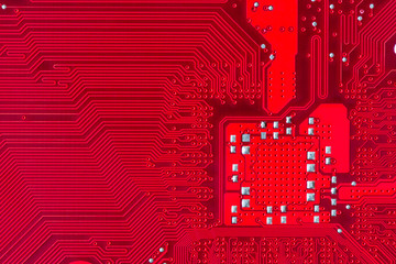 Red printed circuit board background
