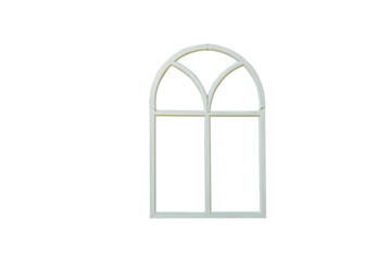 White wooden window, isolated on white background with clipping path.