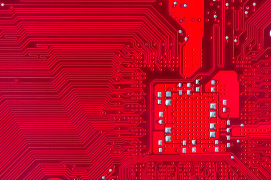 Red printed circuit board background