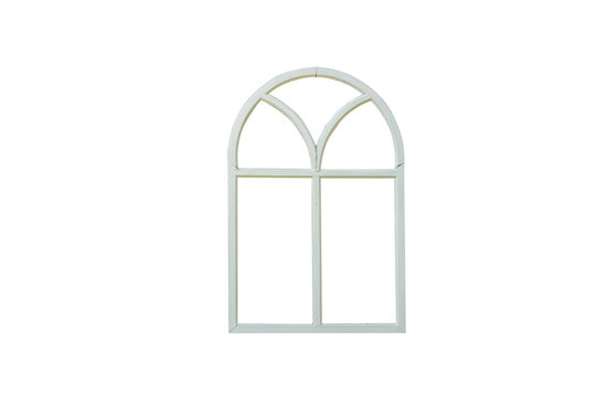 White wooden window, isolated on white background with clipping path.