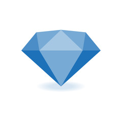 Diamond logo. Blue diamond symbol. Jewelry shop sign.