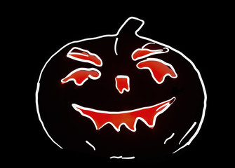 illustration of halloween pumpkin on the black background