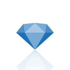 Fototapeta na wymiar Diamond logo. Blue diamond symbol. Jewelry shop sign.