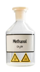 Chemikalienflasche Methanol Glanzlicht 