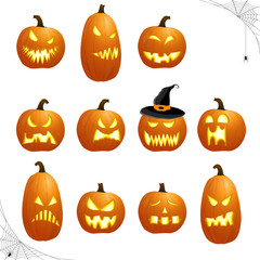 different Halloween pumkpins