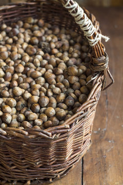 Turkish hazelnut in the basket